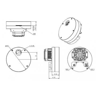 Caméra miniCam8 Mono Combo pour l'astronomie - QHY