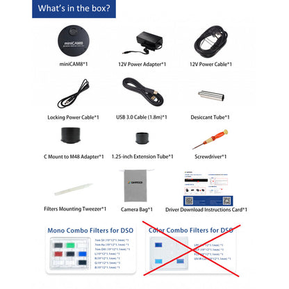 Caméra miniCam8 Mono Combo pour l'astronomie - QHY