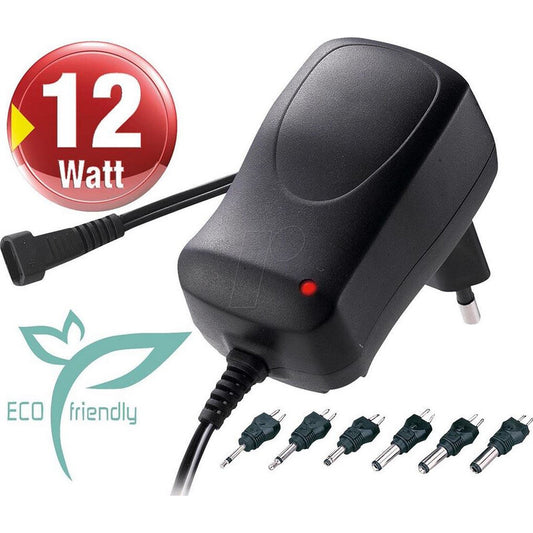 Alimentação de rede compacta 12 W 1 A USB - saída 3-12 V DC, adaptador incluído - TS Optics