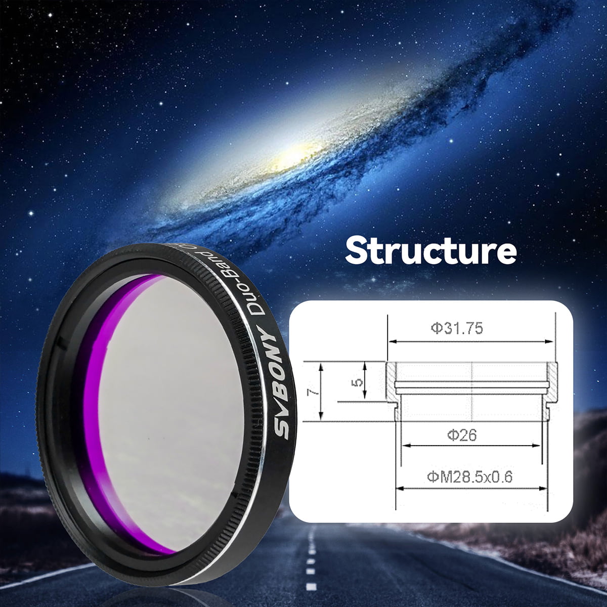 Filtre Nebulosa Dual-Band 7nm para Astrofotografia SVBONY