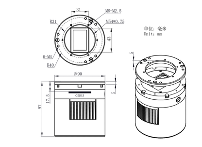 Caméra refroidie monochrome ZWO ASI6200MM-Pro pour l'imagerie planétaire et profonde - ZWO