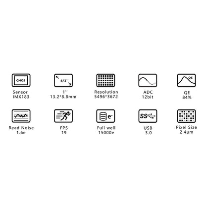 Caméra Couleur ZWO ASI183MC - Haute Performance pour Imagerie Lunaire et Visuel Assisté