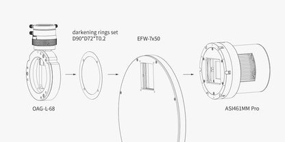 Roue à Filtres EFW ZWO 7 Posições 7x50mm Quadrados - ZWO