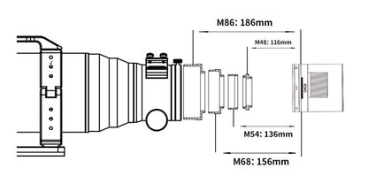 APO Quadruplet FF130 (F/7.7) Telescope for Astronomy Imaging - ZWO