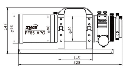 APO Quintuplet FF65 (F/6.4) Telescope for Astronomy Imaging - ZWO