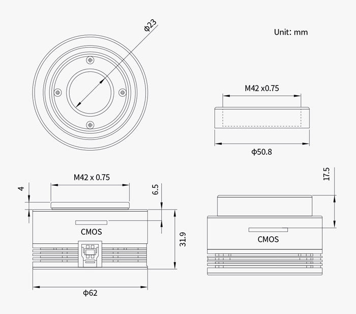 Caméra Monochrome ASI533MM - Imagerie Planétaire Haute Résolution - ZWO