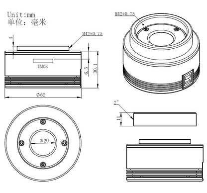 ZWO ASI174MM Monokrom kamera - Hög prestanda för planet- och autoguidning