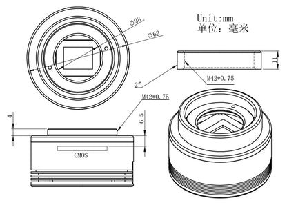 ZWO ASI183MC Color Camera - High Performance for Lunar and Assisted Visual Imaging