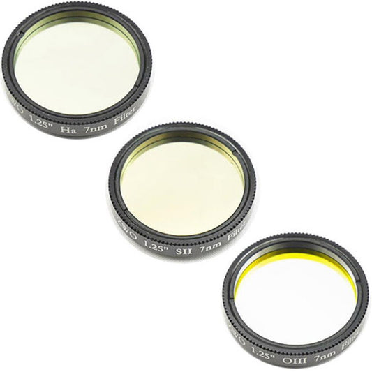 Set af filtre Ha, SII og OIII 7nm ZWO 36mm cirkulær ikke monteret - ZWO