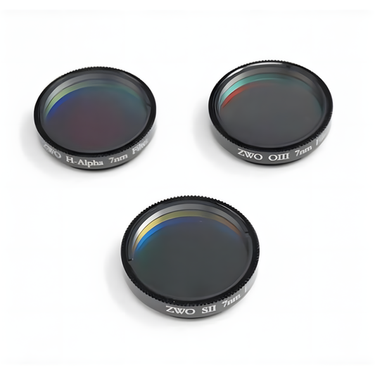 Set de filtres Ha, SII et OIII 7nm 31mm circulaire non monté - ZWO