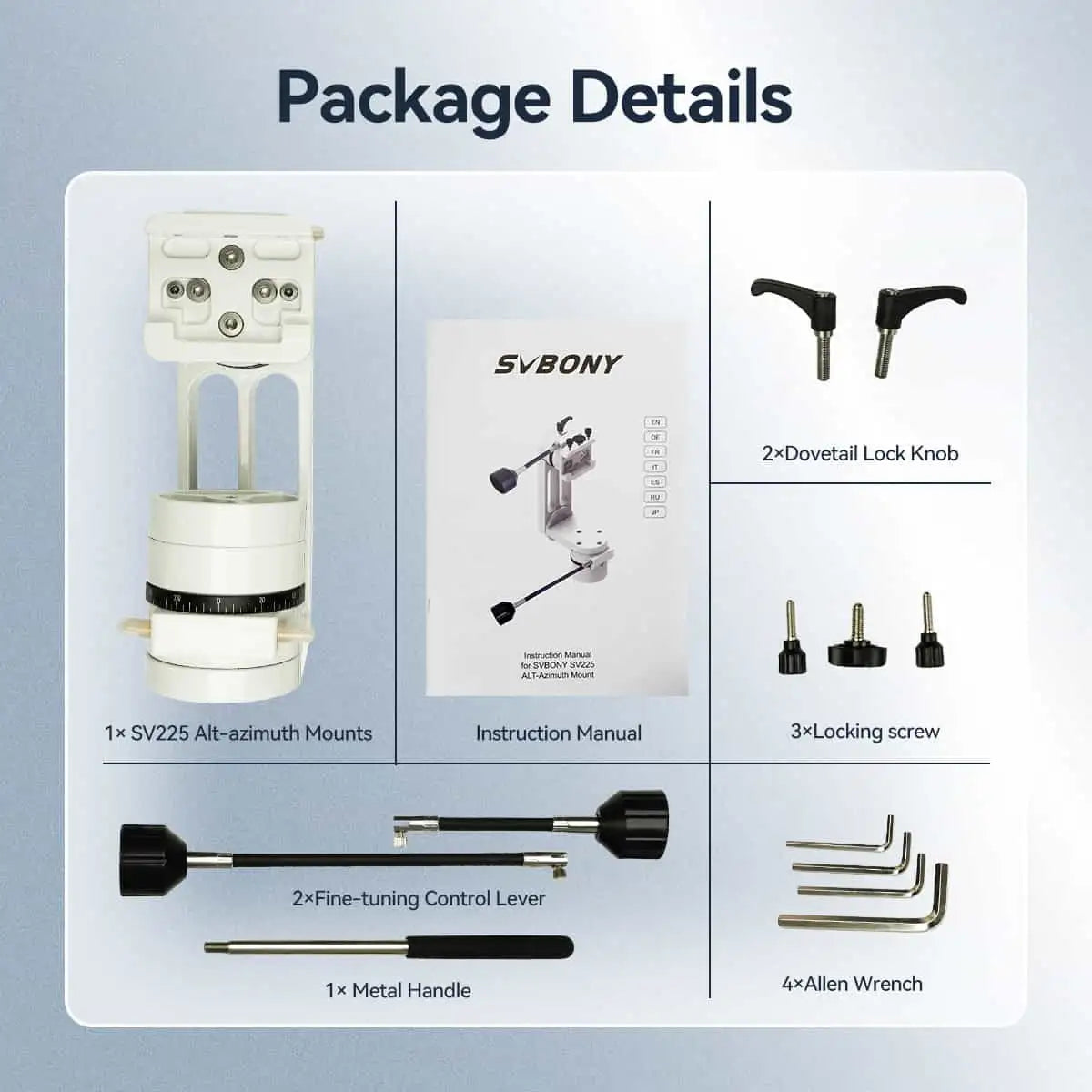 Support Télescope Alt-Azimuth SV225 à Angle Ajustable pour Astronomie Visuelle - SVBONY