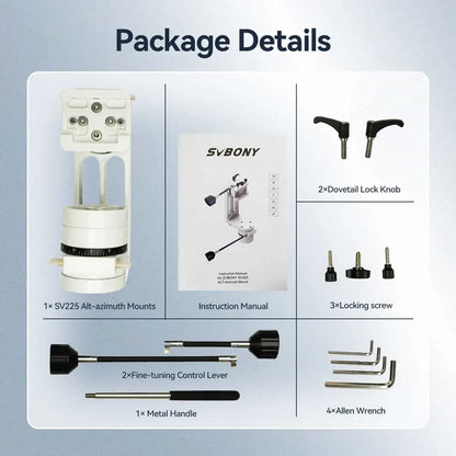 Support Télescope Alt-Azimuth SV225 à Angle Ajustable pour Astronomie Visuelle - SVBONY