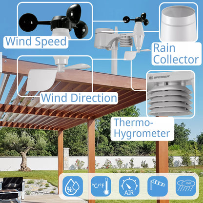 BRESSER Station météo couleur WIFI avec capteur extérieur 5-en-1 - Bresser