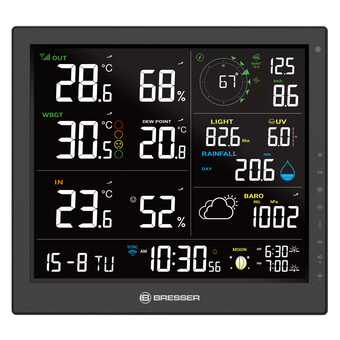 BRESSER 8-en-1 MeteoTemp JW Station météo WiFi - Bresser