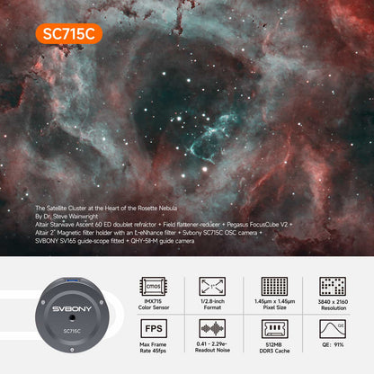 Color Planetary CMOS IMX715 USB3.0 Camera for Deep Sky Object Capture - Svbony