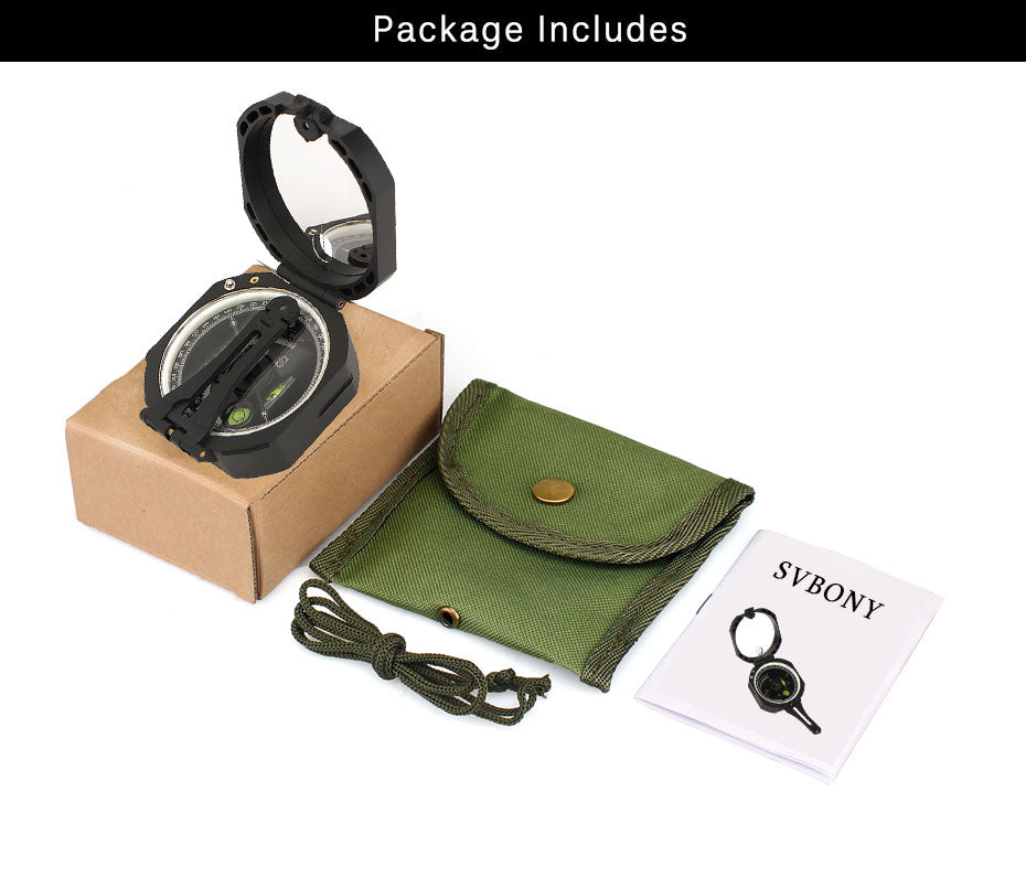 Boussole de Poche Militaire Professionnelle Légère pour Géologie et Camping - SVBONY