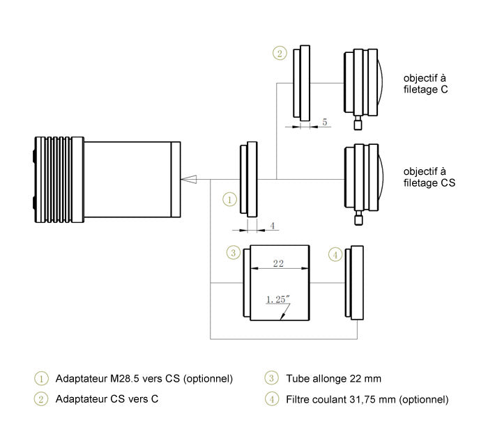 Caméra Monochrome ZWO ASI220MM Mini - Ultra-Compacte pour Guidage de Précision