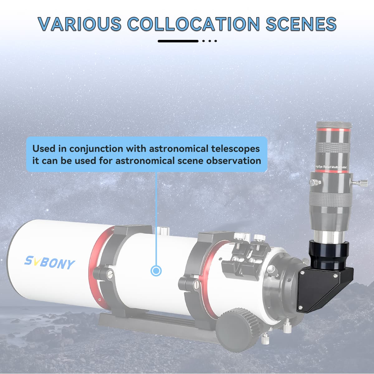 Призма Поворотна Під кутом 90 Градусів 1.25 Дюйми з Антибліковим Покриттям - SVBONY