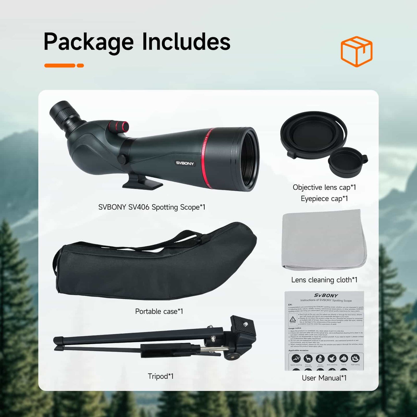 SV406 Longue-vue HD 20-60×80 FMC Double-Focus – SVBONY