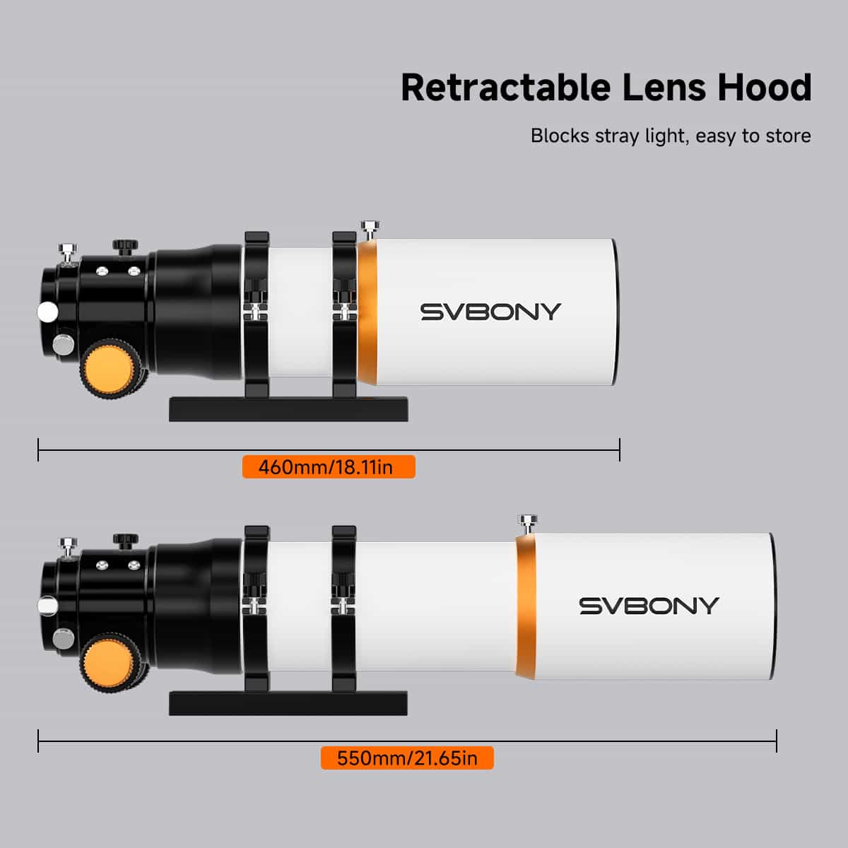 Telescopio ED 70mm f/6.78 Quadruplet con Campo Piatto Integrato per l'Astrofotografia - SVBONY