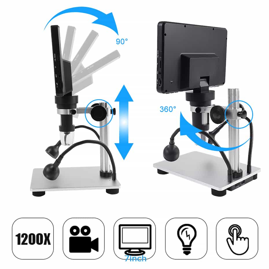 Microscope Numérique Portable LCD 7 Pouces 1x-1200x pour Circuits Imprimés et Enseignement - Svbony