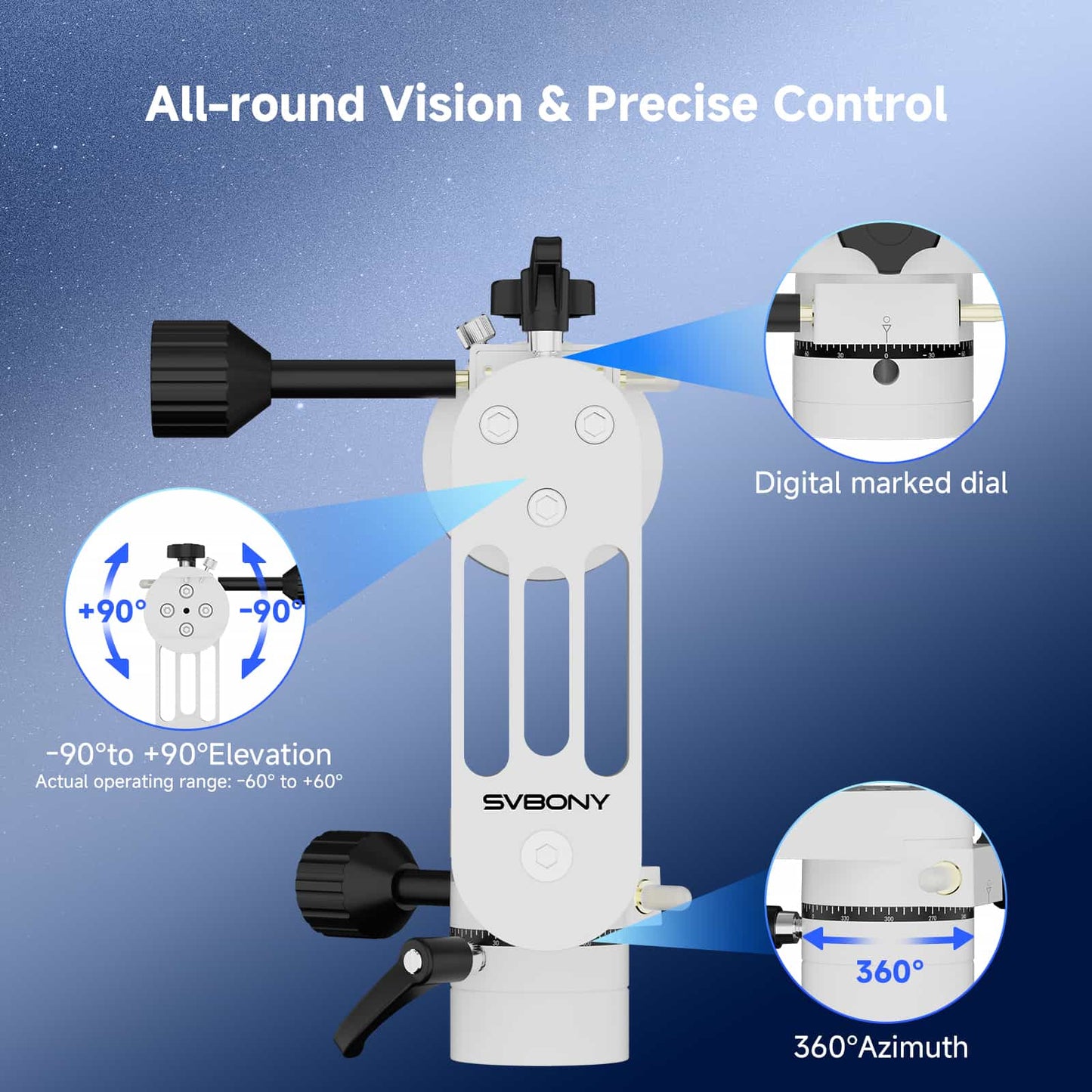 Monture Mini Alt-Azimuth SV225 à Réglage Fin pour Télescope - SVBONY