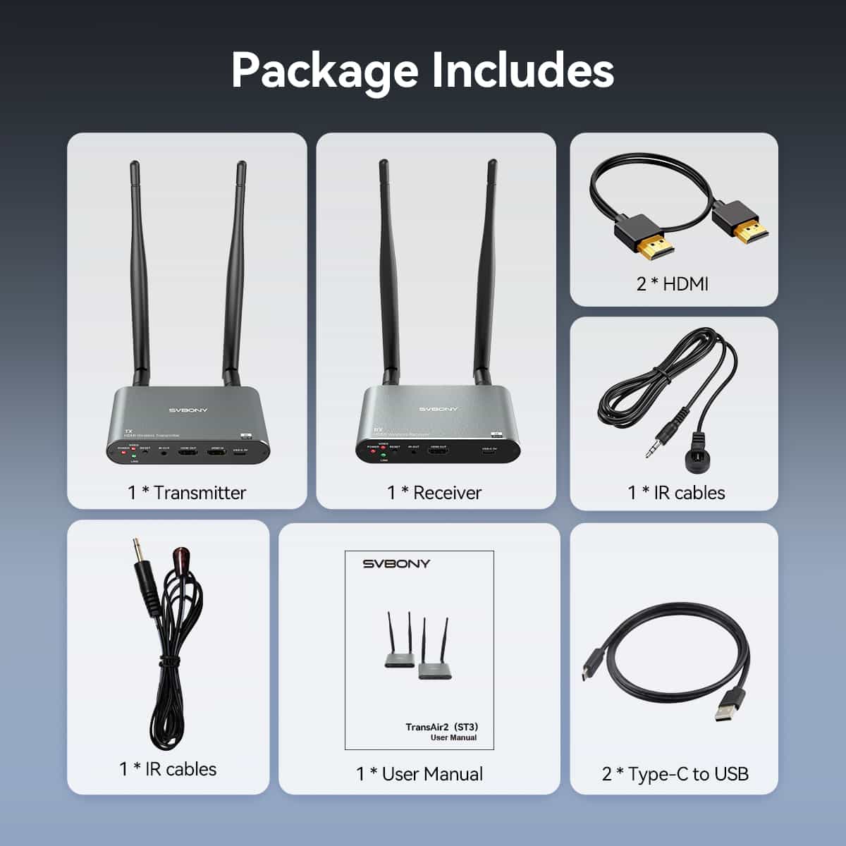 4K Wireless Video Transmission System with Low Latency 0.06s and HDMI Output 30Hz - SVBONY