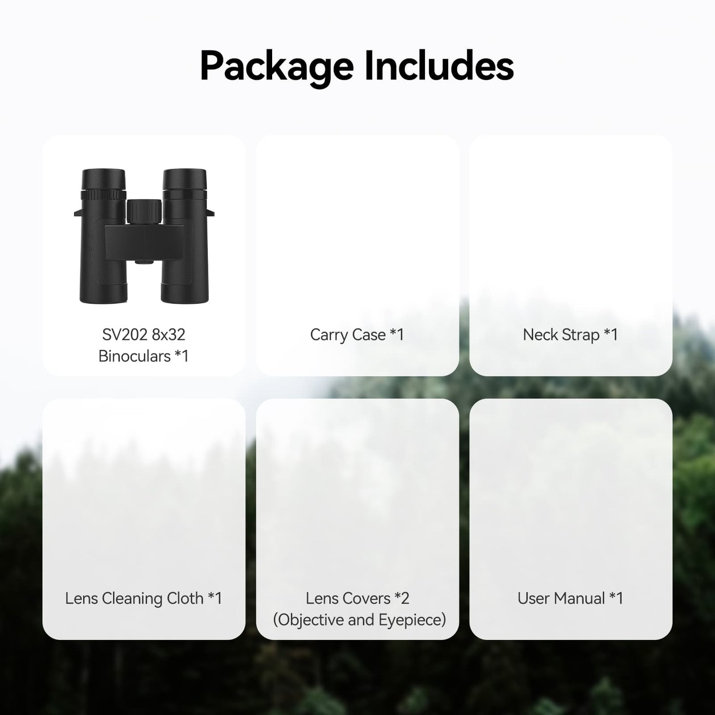 Jumelles SV202 ED 8x32 Étanches IPX7 avec Prismes BaK-4 - SVBONY