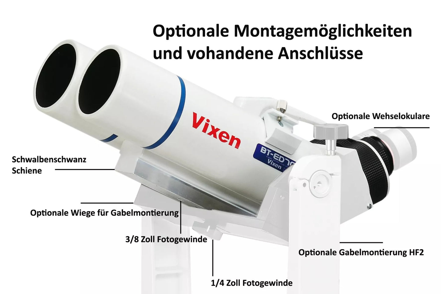 Télescope Binoculaire BT-ED70S-A avec Lentilles ED 70 mm - Vixen