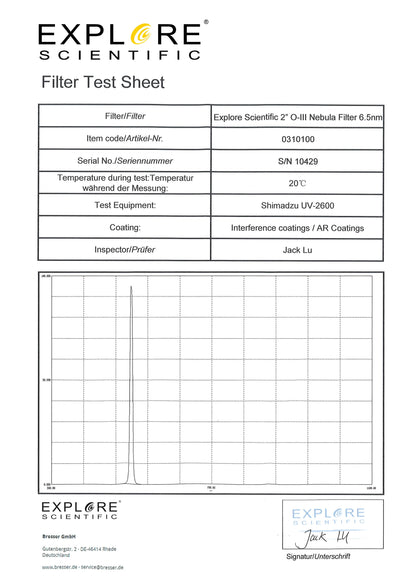 Проез фильтр для Небулязу У-Сий 2'' - Explore Scientific