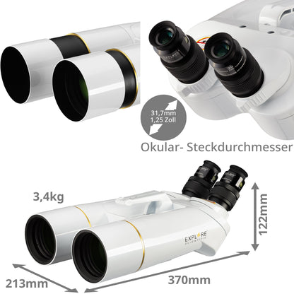 Binoculaire Telescoop 70mm met 62° LER 20mm Oculaires - Explore Scientific