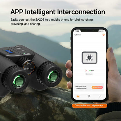 Jumelles Numériques SA208 8x42 avec Photo/Vidéo, Écran LCD et Verre ED - Svbony